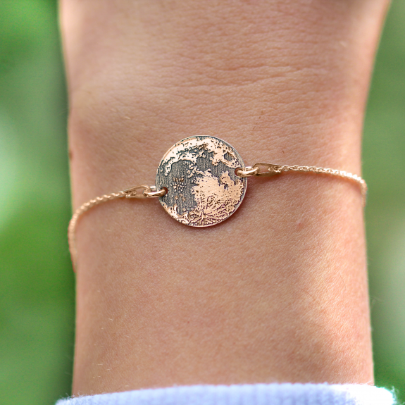 Full Moon - Bratara personalizata din argint 925 placat cu aur roz Luna plina Full Moon - Bratara personalizata din argint 925 placat cu aur roz Luna plina