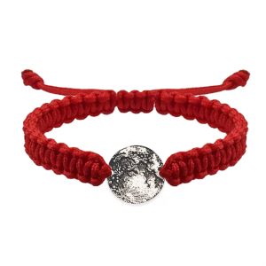 Full Moon - Bratara personalizata snur impletit luna plina din argint 925