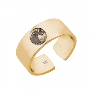 Full Moon - Inel personalizat reglabil cu luna plina din argint 925 placat cu aur galben 24K Full Moon - Inel personalizat reglabil cu luna plina din argint 925 placat cu aur galben 24K