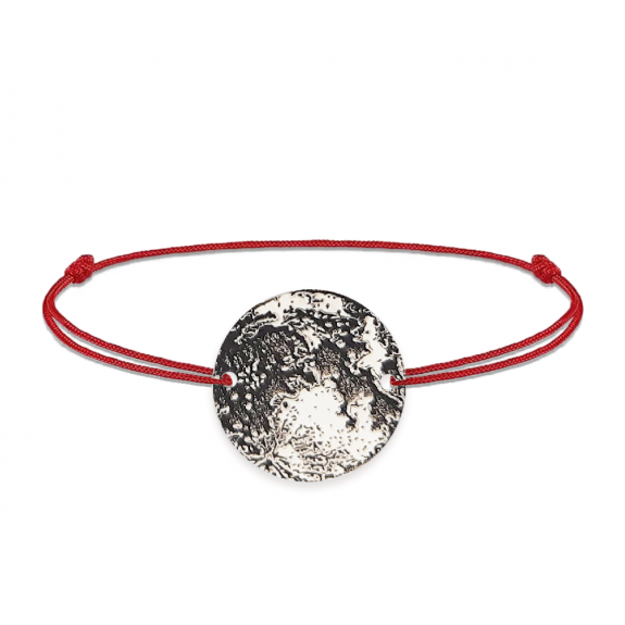 Full Moon - Bratara personalizata snur cu banut din argint 925 Luna plina Full Moon - Bratara personalizata snur cu banut din argint 925 Luna plina