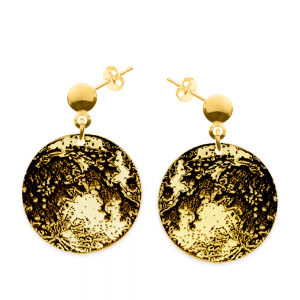 Full Moon - Cercei personalizati luna plina din argint 925 placat cu aur galben 24K Full Moon - Cercei personalizati luna plina din argint 925 placat cu aur galben 24K