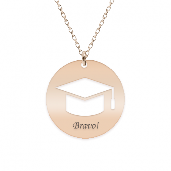 Gaudeamus - Colier personalizat absolvire din argint 925 placat cu aur roz Gaudeamus - Colier personalizat absolvire din argint 925 placat cu aur roz