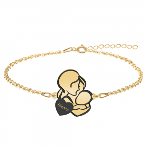Grace - Bratara personalizata mama si bebe din argint 925 placat cu aur galben 24K