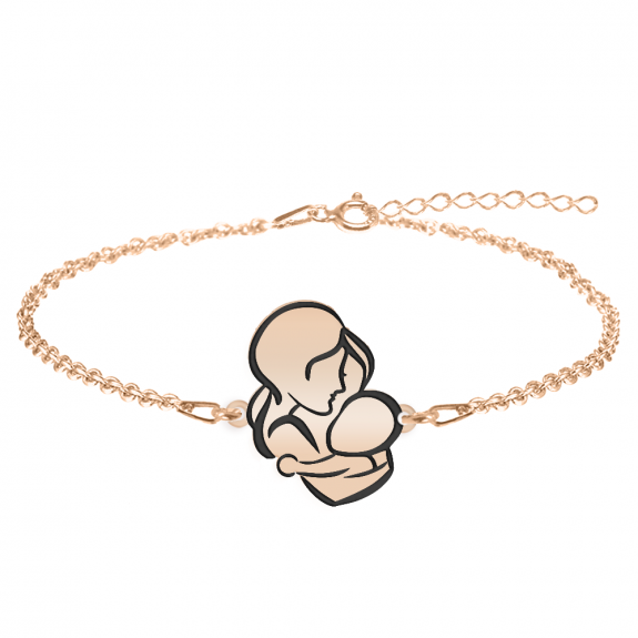 Grace - Bratara personalizata mama si bebe din argint 925 placat cu aur roz