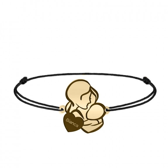 Grace - Bratara personalizata snur mama si bebe din Aur galben 14 karate