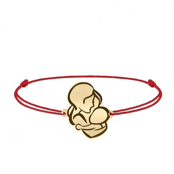 Grace - Bratara personalizata snur mama si bebe din Aur galben 14 karate