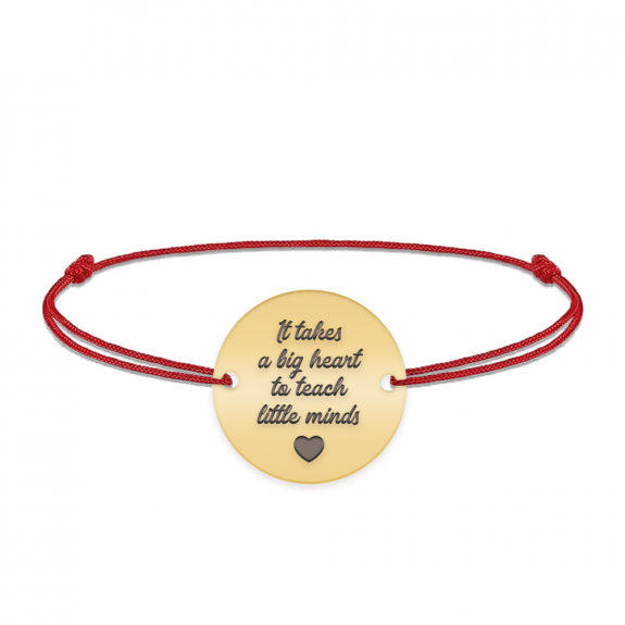 Graduatio - Bratara personalizata snur profesoara/invatatoare din argint 925 placat cu aur galben 24K