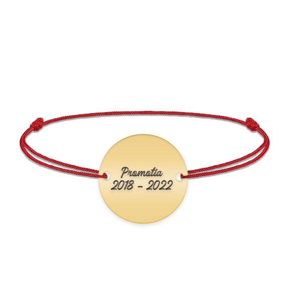 Discipulus - Bratara personalizata snur invatatoare din argint 925 placat cu aur galben 24K