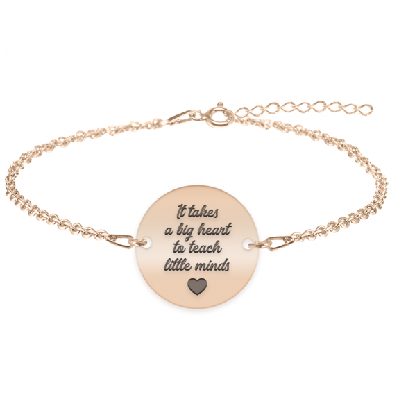 Graduatio - Bratara personalizata profesoara/invatatoare din argint 925 placat cu aur roz
