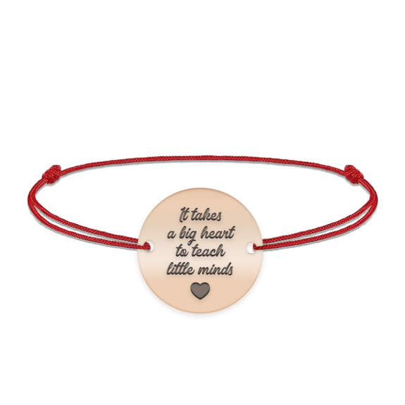 Graduatio - Bratara personalizata snur profesoara/invatatoare din argint 925 placat cu aur roz