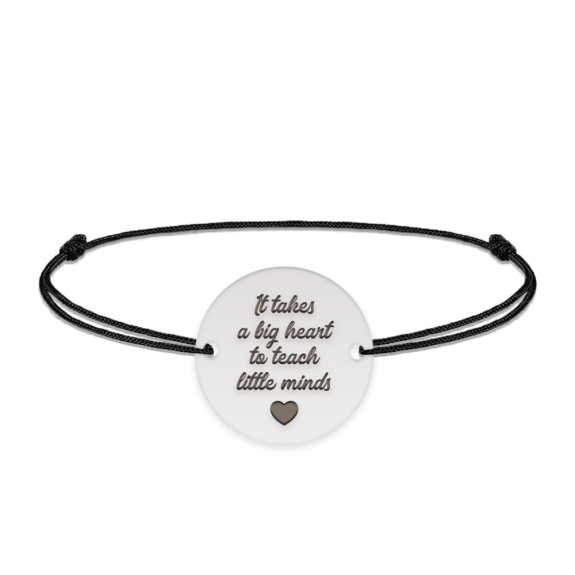 Graduatio - Bratara personalizata snur profesoara/invatatoare din argint 925