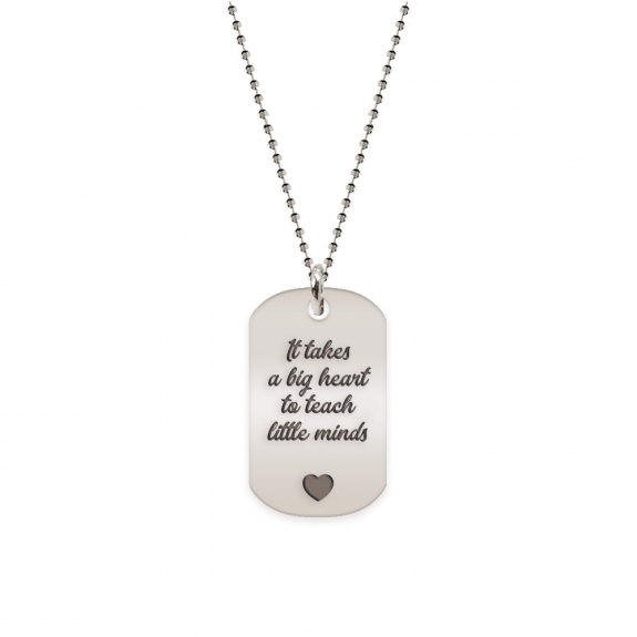 Graduatio - Colier personalizat dog tag profesor/invatator din argint 925