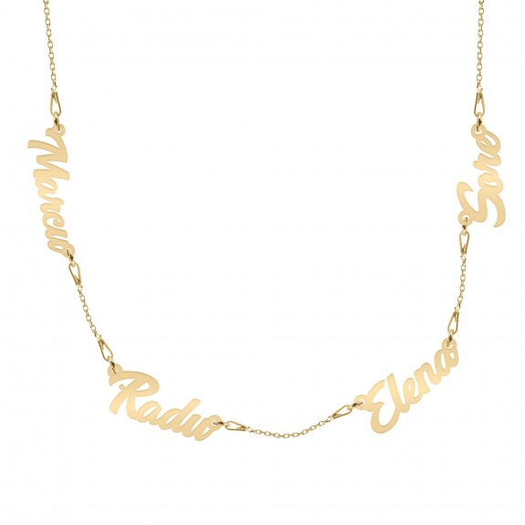 Heritage - Colier personalizat cu doua-cinci nume din argint 925 placat cu aur galben 24K Heritage - Colier personalizat cu doua-cinci nume din argint 925 placat cu aur galben 24K