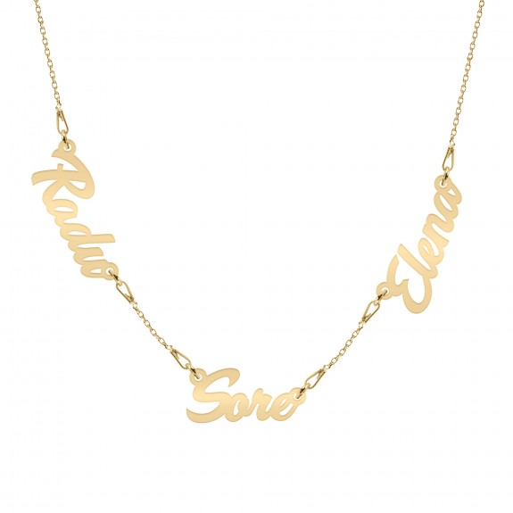 Heritage - Colier personalizat cu doua-cinci nume din argint 925 placat cu aur galben 24K Heritage - Colier personalizat cu doua-cinci nume din argint 925 placat cu aur galben 24K