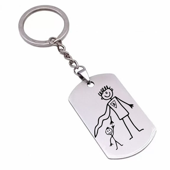 Hero - Breloc personalizat pentru tata "Tati, tu esti eroul meu!" din inox Hero - Breloc personalizat pentru tata "Tati, tu esti eroul meu!" din inox