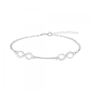 Infinito - Bratara personalizata pentru picior cu 2 infinituri din argint 925