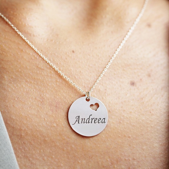 Ingrid - Colier personalizat banut cu nume din argint 925 placat cu aur galben 24K Ingrid - Colier personalizat banut cu nume din argint 925 placat cu aur galben 24K