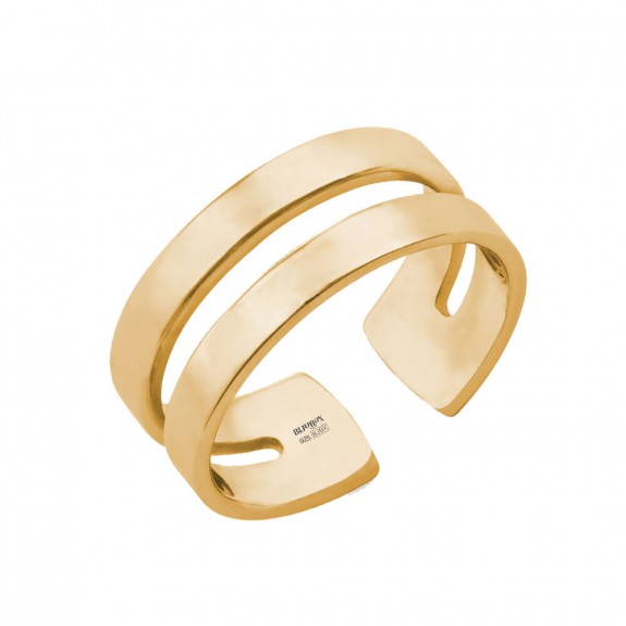 Ivy - Inel pesonalizat cu doua nume reglabil din argint 925 placat cu aur galben 24K