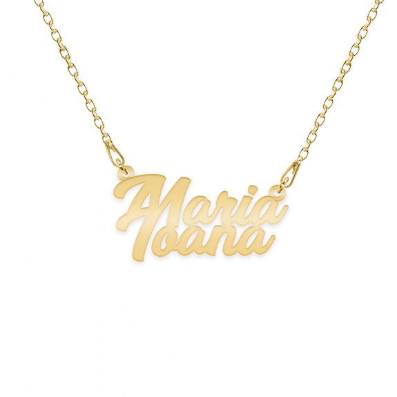 Jane - Colier personalizat cu doua nume din argint 925 placat cu aur galben 24K