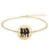 Joy - Bratara personalizata banut cu trei fetite din argint 925 placat cu aur galben 24K Joy - Bratara personalizata banut cu trei fetite din argint 925 placat cu aur galben 24K