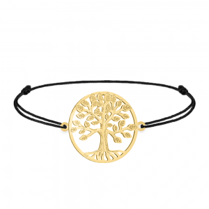 July - Bratara personalizata snur pomul vietii din argint 925 placat cu aur galben 24K