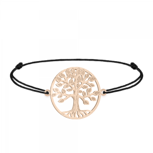 July - Bratara personalizata snur pomul vietii din argint 925 placat cu aur roz