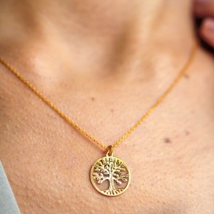 July - Colier Argint Placat cu Aur Pomul Vietii