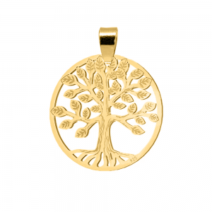 July - Pandantiv personalizat cu pomul vietii din argint 925 placat cu aur galben 24K