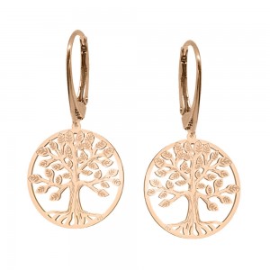 July - Cercei personalizati pomul vietii din argint 925 placat cu aur roz July - Cercei personalizati pomul vietii din argint 925 placat cu aur roz