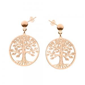 July - Cercei personalizati pomul vietii din argint 925 placat cu aur roz July - Cercei personalizati pomul vietii din argint 925 placat cu aur roz