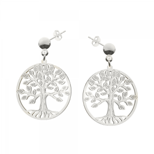 July - Cercei personalizati din argint 925 pomul vietii - Tija