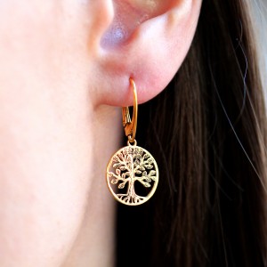 July - Cercei personalizati pomul vietii din argint 925 placat cu aur galben 24K July - Cercei personalizati pomul vietii din argint 925 placat cu aur galben 24K