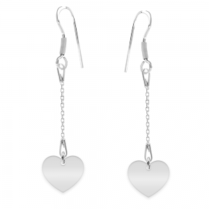 Kalp - Cercei personalizati inima cu lantisor si tortita deschisa din argint 925
