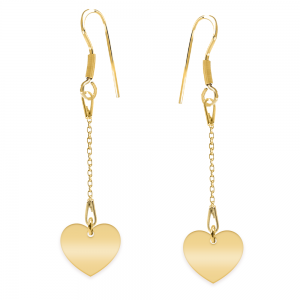 Kalp - Cercei personalizati inima cu lantisor si tortita deschisa din argint 925 placat cu aur galben 24K Kalp - Cercei personalizati inima cu lantisor si tortita deschisa din argint 925 placat cu aur galben 24K