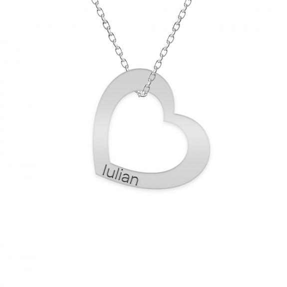 Karina - Colier personalizat cu inimioara si nume din argint 925 Karina - Colier personalizat cu inimioara si nume din argint 925