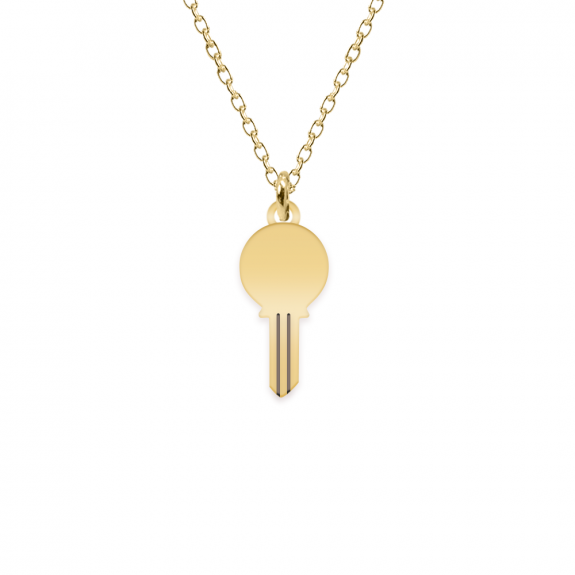 Key - Colier personalizat cheita cu litera din argint 925 placat cu aur galben 24K