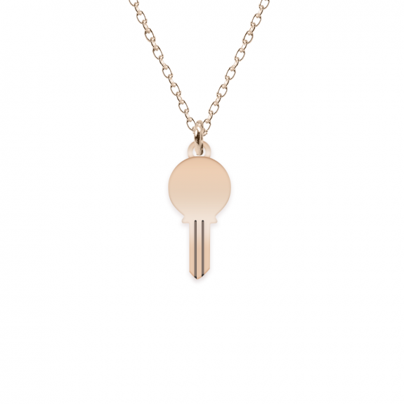 Key - Colier personalizat cheita cu litera din argint 925 placat cu aur roz
