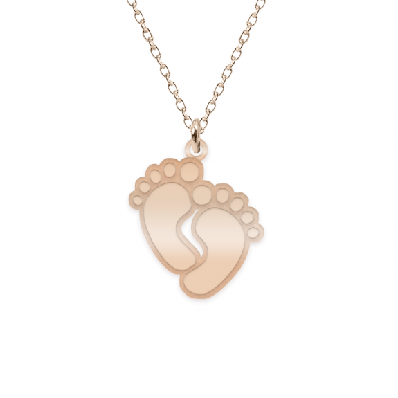 Kiddie - Colier personalizat talpite cu nume din argint 925 placat cu aur roz Kiddie - Colier personalizat talpite cu nume din argint 925 placat cu aur roz