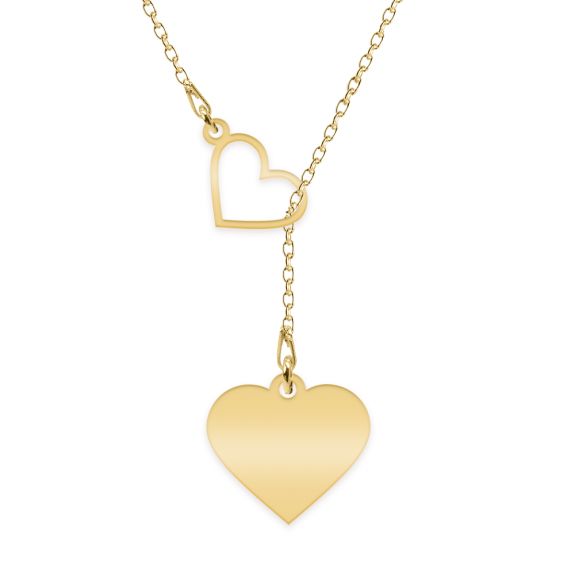 Kira - Colier asimetric cu inimioare personalizate din argint 925 placat cu aur galben 24K Kira - Colier asimetric cu inimioare personalizate din argint 925 placat cu aur galben 24K