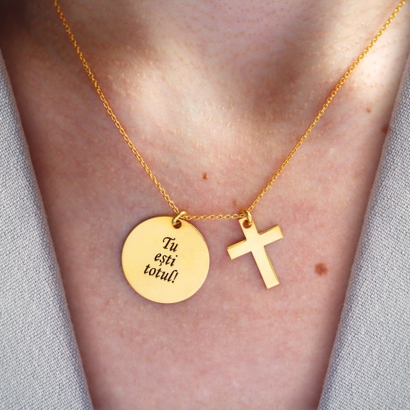 Krust - Colier personalizat banut si cruce din argint 925