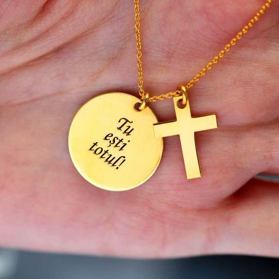 Krust - Colier personalizat banut si cruce din argint 925