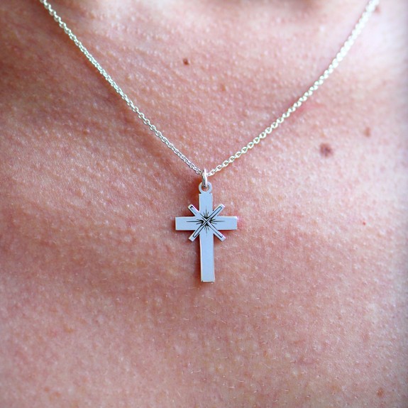 Lea - Colier personalizat cruce din argint 925