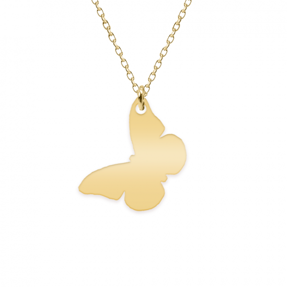 Letak - Colier personalizat cu fluturas din argint 925 placat cu aur galben 24K Letak - Colier personalizat cu fluturas din argint 925 placat cu aur galben 24K