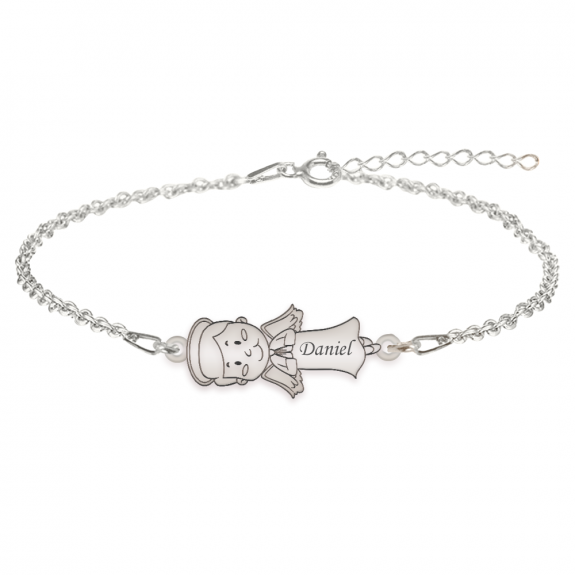 Little Angel - Bratara personalizata baietel ingeras din argint 925 Little Angel - Bratara personalizata baietel ingeras din argint 925