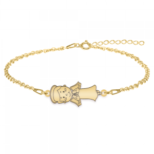 Little Angel - Bratara personalizata baietel ingeras din argint 925 placat cu aur galben 24K