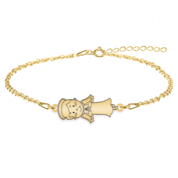 Little Angel - Bratara personalizata baietel ingeras din argint 925 placat cu aur galben 24K Little Angel - Bratara personalizata baietel ingeras din argint 925 placat cu aur galben 24K