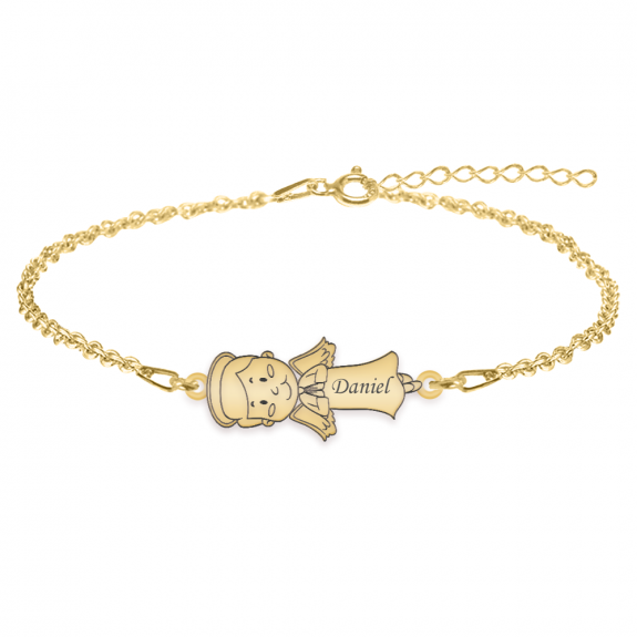 Little Angel - Bratara personalizata baietel ingeras din argint 925 placat cu aur galben 24K Little Angel - Bratara personalizata baietel ingeras din argint 925 placat cu aur galben 24K