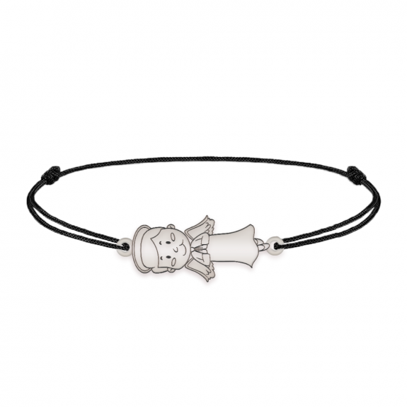 Little Angel - Bratara personalizata snur baietel ingeras din argint 925