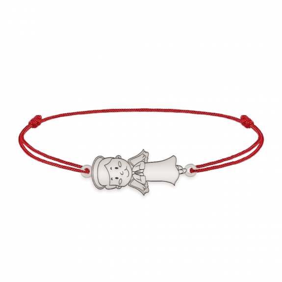 Little Angel - Bratara personalizata snur baietel ingeras din argint 925