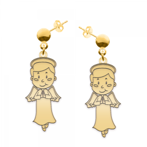 Little Angel - Cercei personalizati baietel ingeras cu tija din argint 925 placat cu aur galben 24K Little Angel - Cercei personalizati baietel ingeras cu tija din argint 925 placat cu aur galben 24K